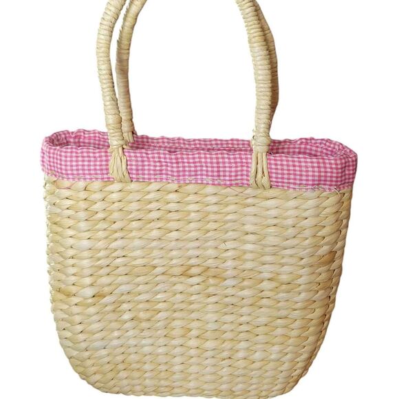 Girl's Pottery Barn Kids Wicker Woven Straw Handbag w/ Woven Wheel Stitch Flower - Picture 5 of 7